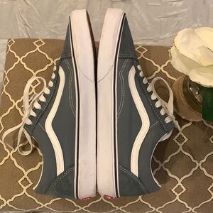 🌹 Vans Old School Grayish Blue Unisex Cloth & Suede Classic Sneakers
